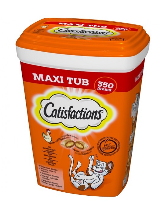 Catisfaction Snack Pollo Maxi Tub 350 Gr.