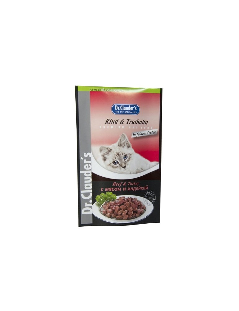 Dr.Clauder'S Cat Premium Manzo & Tacchino In Gelatina 100 Gr.